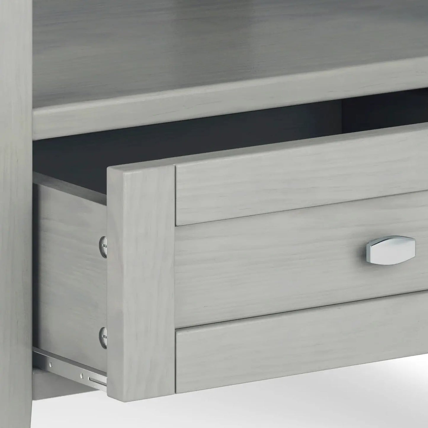 Warm Shaker Handcrafted Table in light gray wash with silver knob on Tampa Home & Garden Store