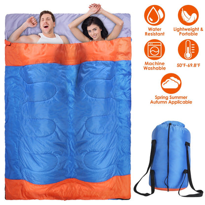 GemGear 3 person sleeping bag in orange blue with carry sack water resistant camping gear on Tampa Home & Garden Store
