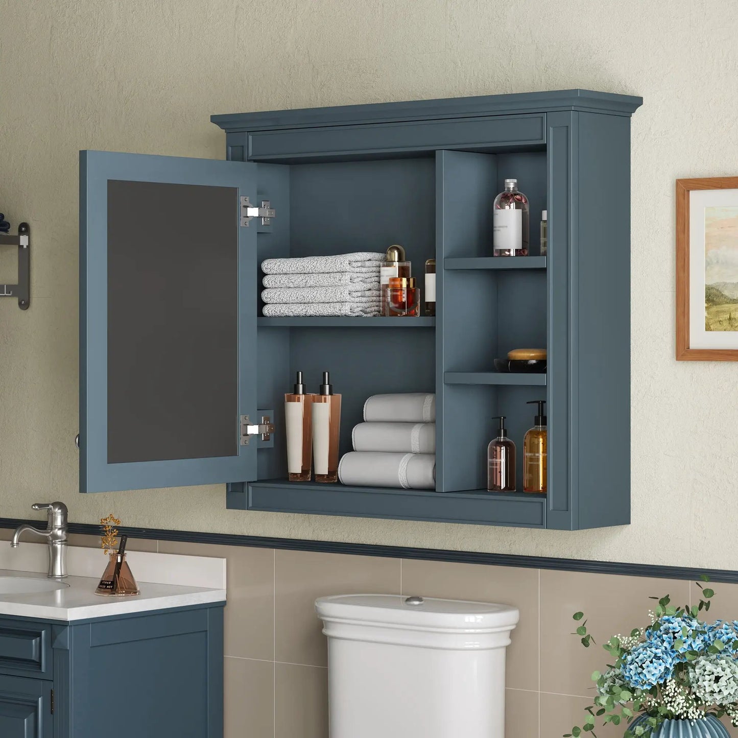 Modern Wall-Mounted Medicine Cabinet with Mirror