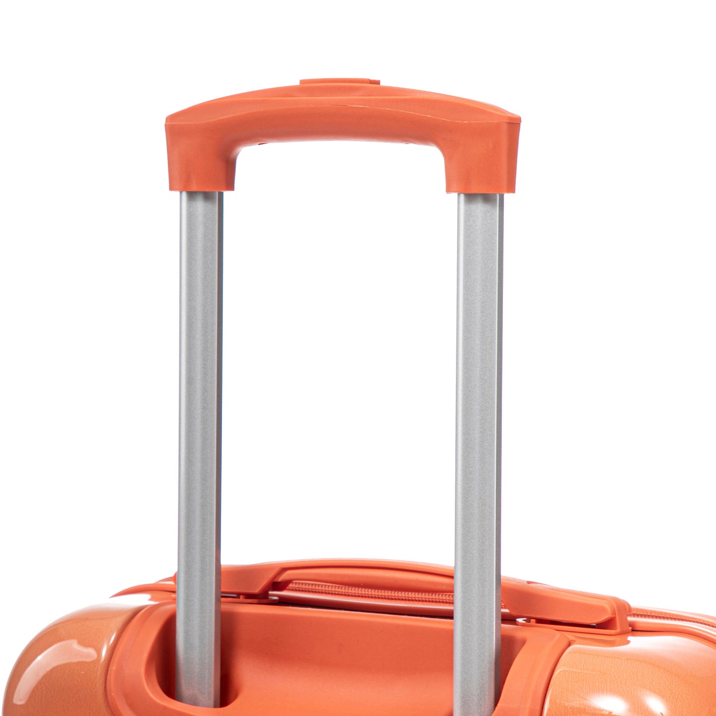 2 pc orange gradient PC spinner luggage set with lock and extendable handles on Tampa Home & Garden Store