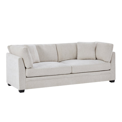 Compact Modern Flared Chenille Beige Sofa