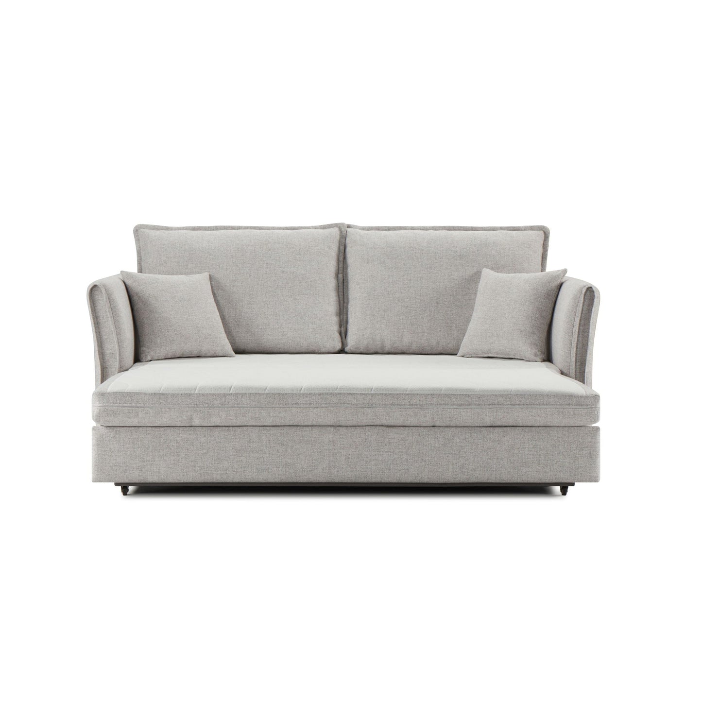 Oren Chenille sleeper sectional sofa gray with storage, two back cushions by HouseOfZazla on Tampa Home & Garden Store