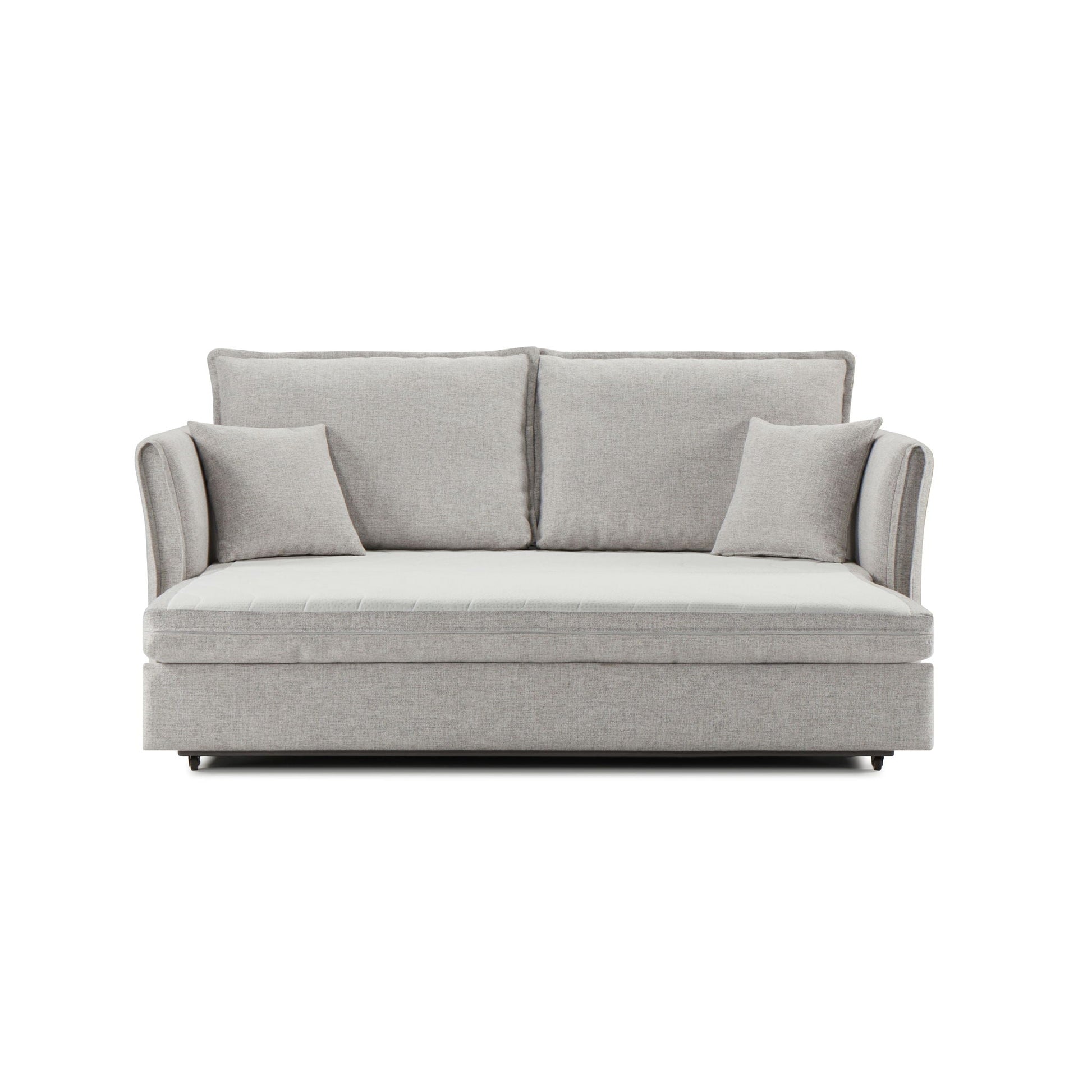Oren Chenille sleeper sectional sofa gray with storage, two back cushions by HouseOfZazla on Tampa Home & Garden Store