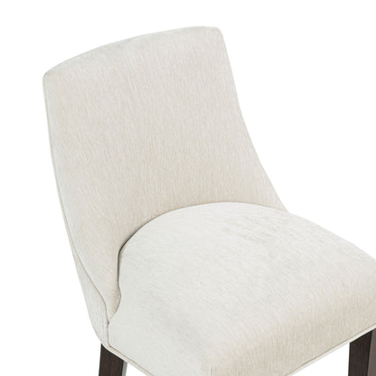 Beige upholstered counter stool with backrest and dark wood legs HouseOfZazla on Tampa Home & Garden Store