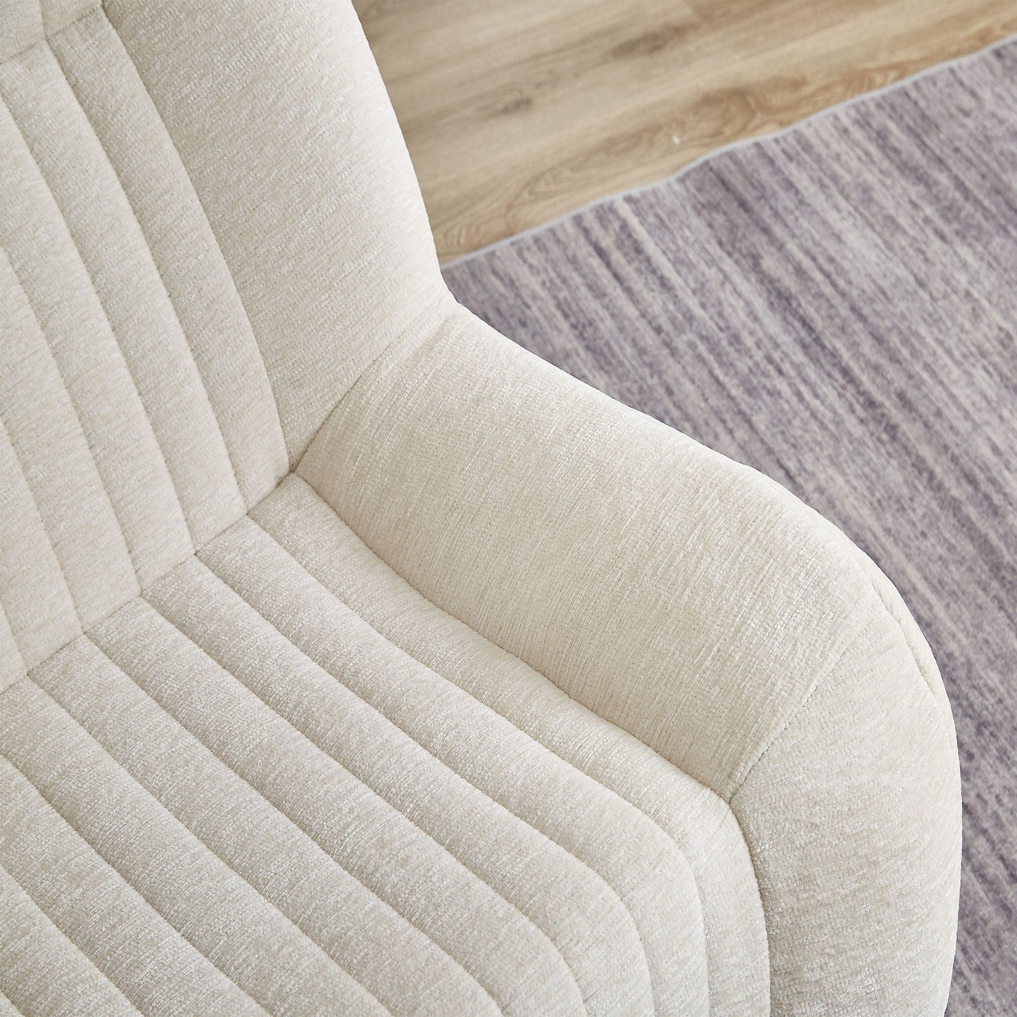 Bean bag chair for adults in cream chenille fabric on Tampa Home & Garden Store
