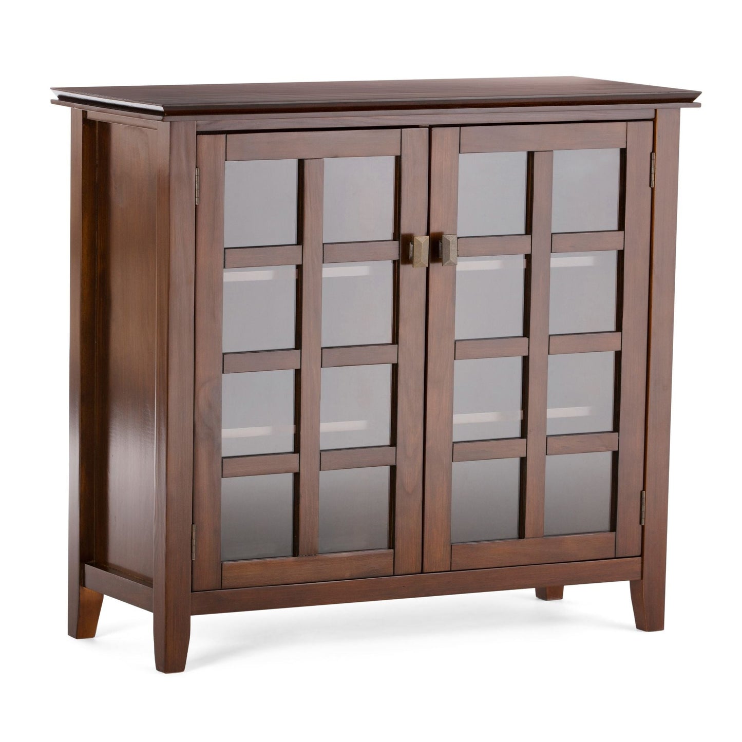 Artisan Handcrafted Medium Storage Cabinet by HouseOfZazla, dark wood with glass-paneled doors on Tampa Home & Garden Store