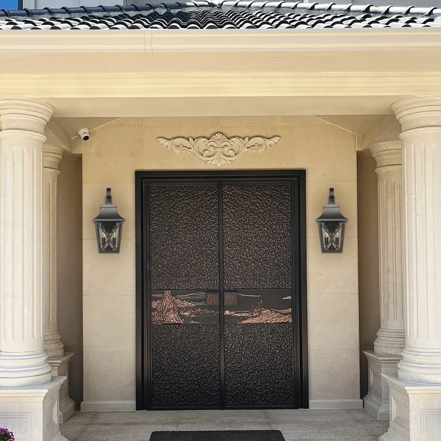 Black Outdoor Wall Lantern For a Patio or Porch