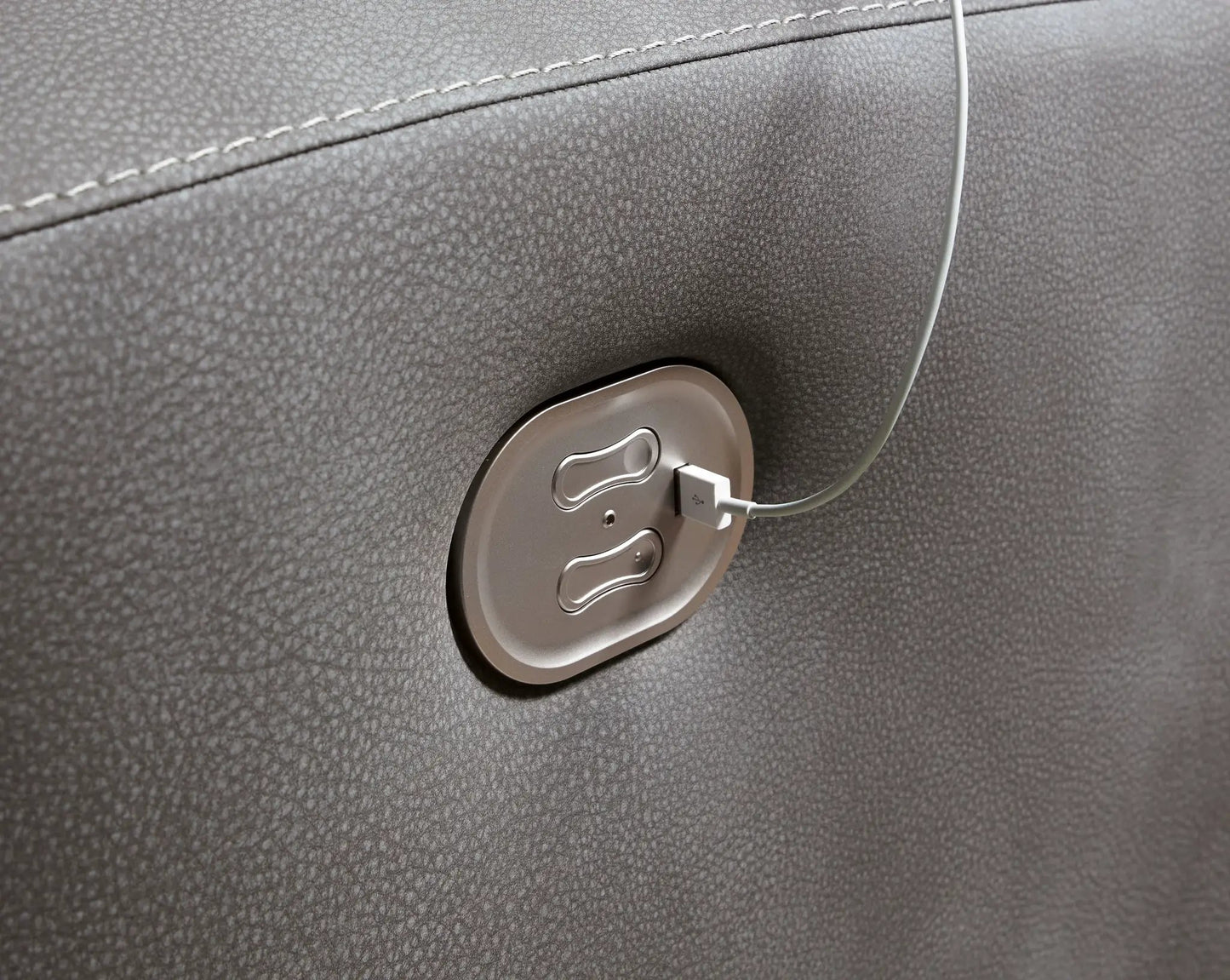 Next-Gen Durapella reclining sectional textured upholstery with power panel and USB cable on Tampa Home & Garden Store