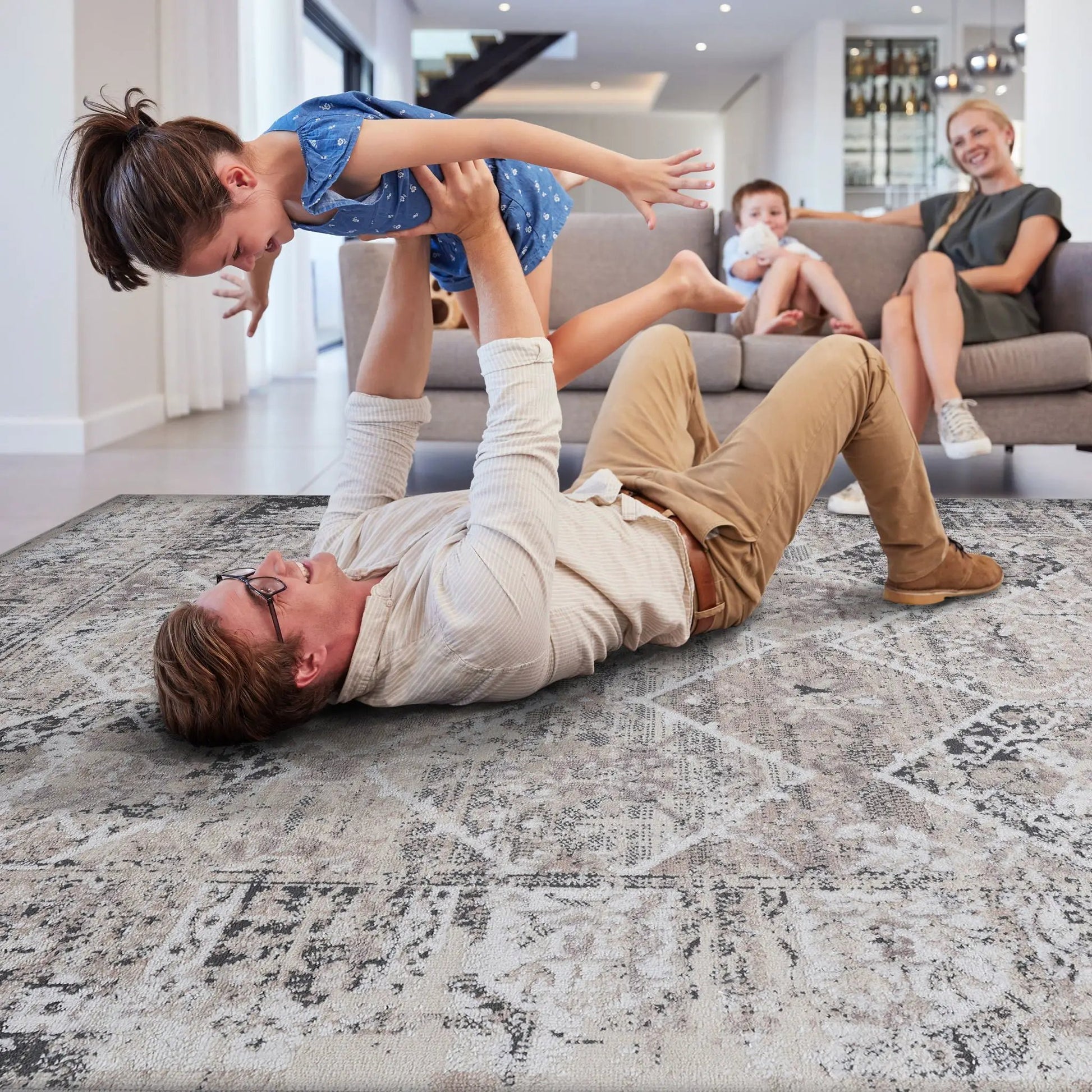 Payas traditional area rug gray distressed pattern by Unique Piece Furniture on Tampa Home & Garden Store