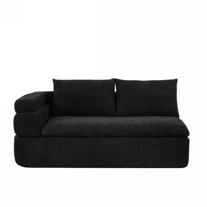 106in L-shaped black sectional sofa with plush, textured upholstery on Tampa Home & Garden Store