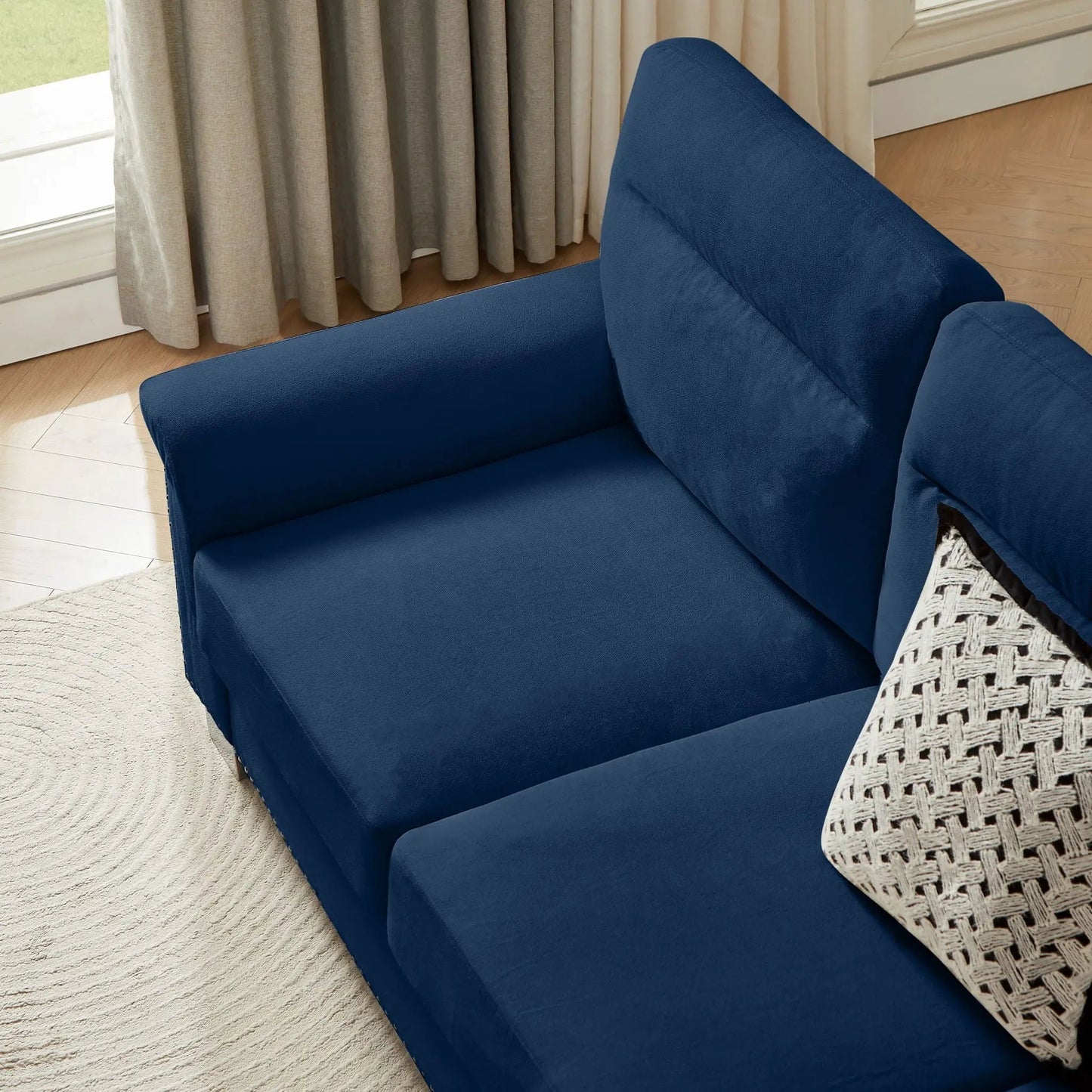 Three Seater Elegant Stationary Sofa for Living