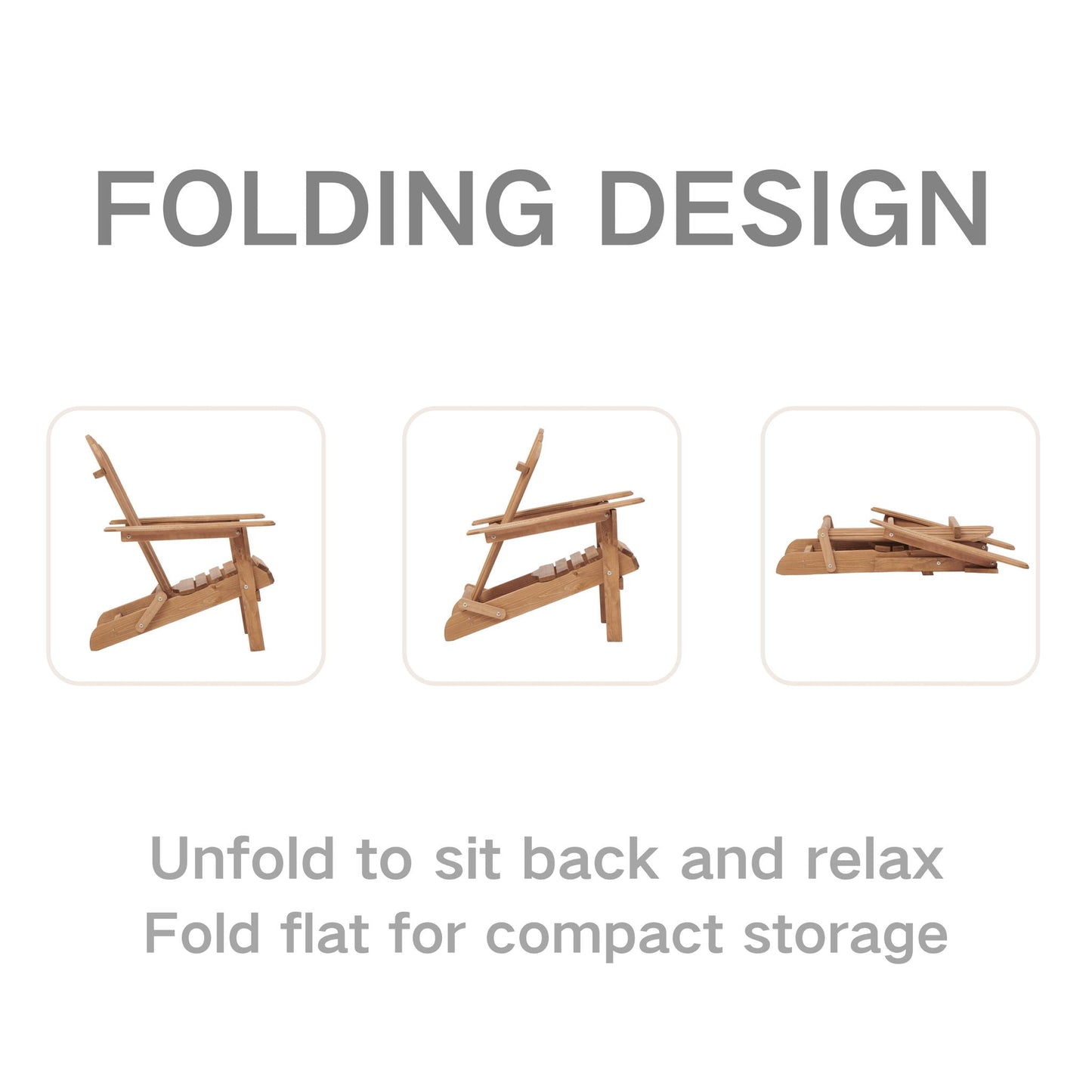 Oversized Folding Adirondack Chair for Patio