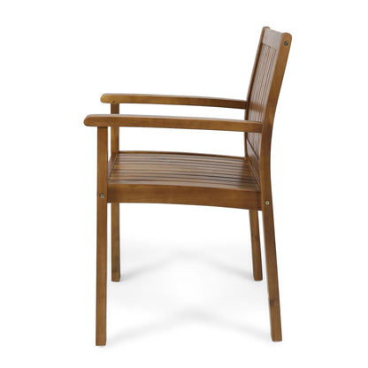 the Acacia Outdoor Dining Chairs and Slat Panels