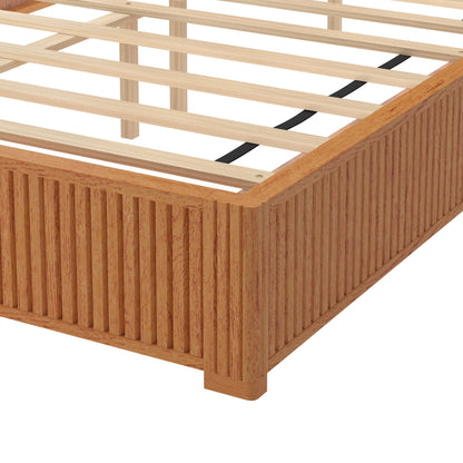 Modern Platform Bed Frame with Tall Headboard