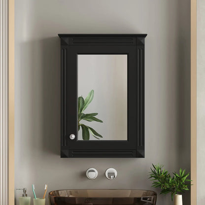 Wall mounted medicine cabinet with mirror in black finish over toilet by Unique Piece Furniture on Tampa Home & Garden Store