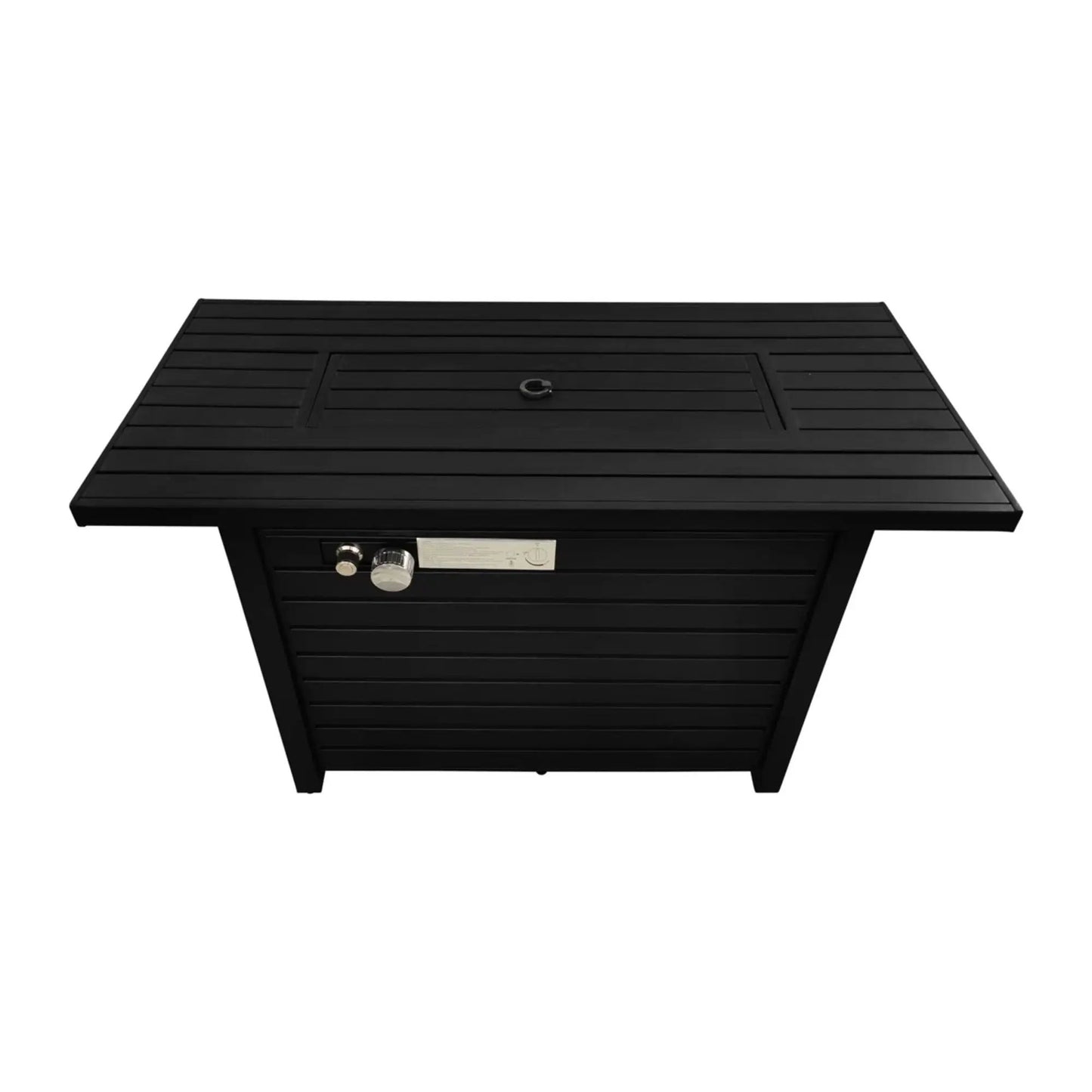 Outdoor Fire Pit Table with Lid Durable Black
