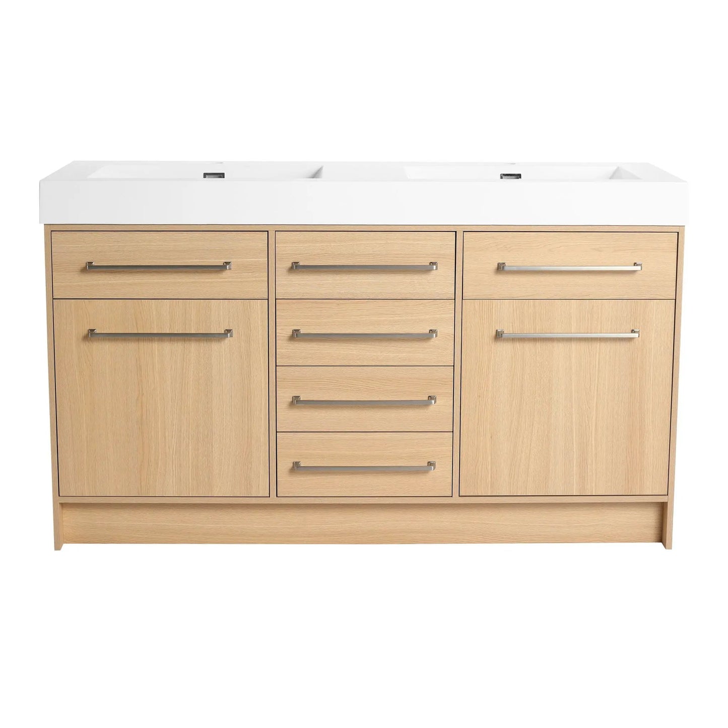 Freestanding Vanity With Resin Sink and Drawers