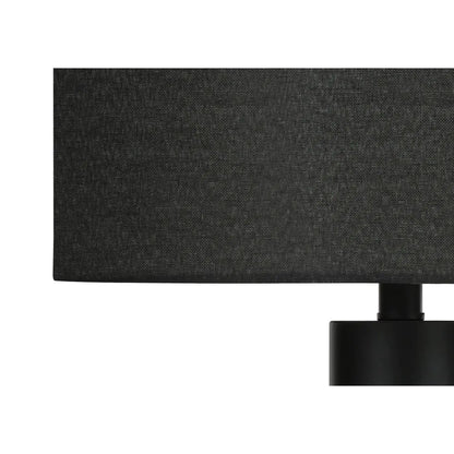 Table lamp contemporary style with charcoal fabric shade and matte black base on Tampa Home & Garden Store
