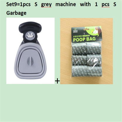 Foldable dog poop scooper by Pet Zen, gray/black 2-piece set with 1 roll decomposable bags on Tampa Home & Garden Store