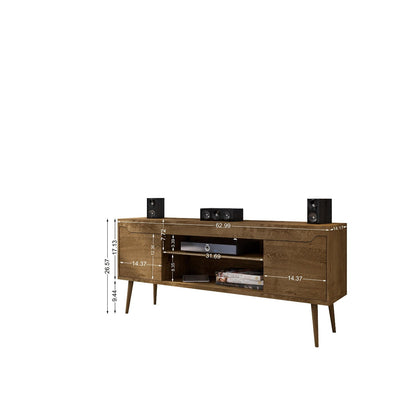 Bradley Modern TV Stand in brown wood with concealed storage and wire management HouseOfZazla on Tampa Home & Garden Store