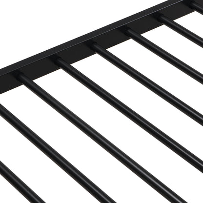 Modern metal bunk bed frame with black finish and tubular slats on Tampa Home & Garden Store