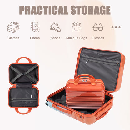 2 pc spinner luggage set gradient orange HouseOfZazla with lock on Tampa Home & Garden Store