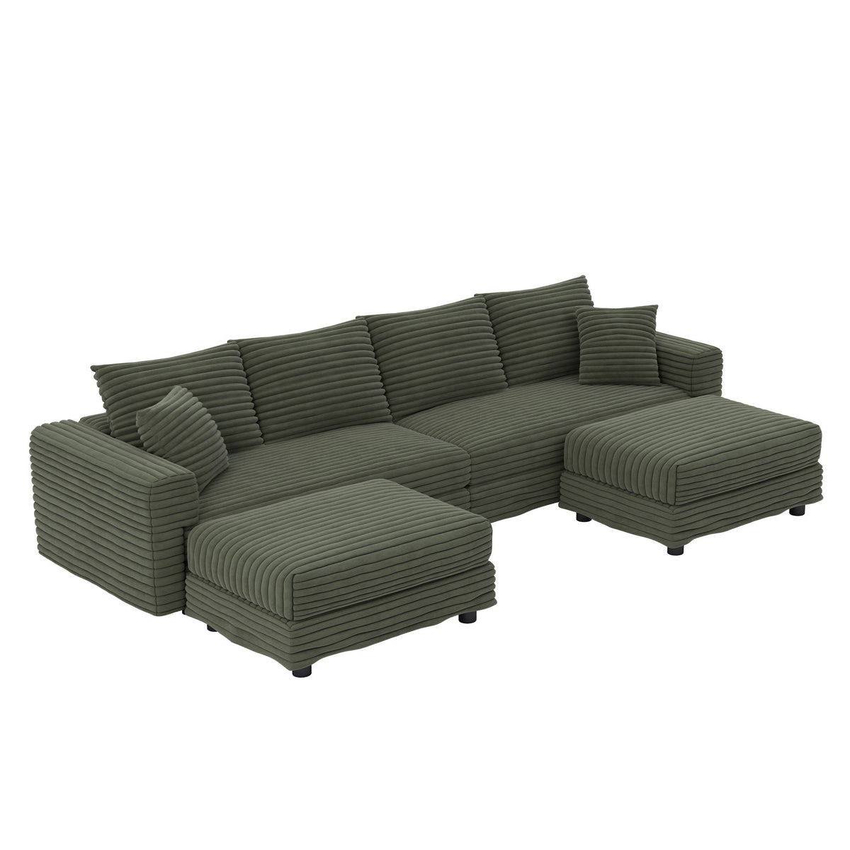 Convertible Sofa With Deep Seat and Pillows