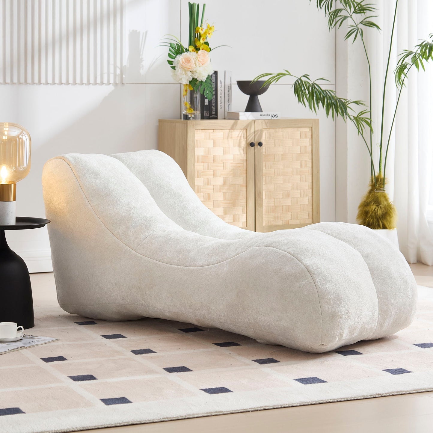 Creative Bean Bag Sofa Chair with gray upholstery and high quality sponge filling in a room on Tampa Home & Garden Store