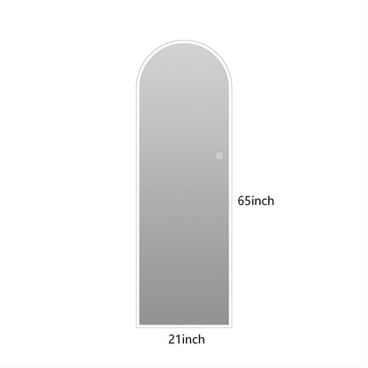 LED full-length wall mirror with arch silver frame, dimmable lighting HouseOfZazla on Tampa Home & Garden Store