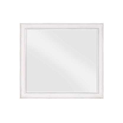 Katia Weathered Mirror White Finish Beveled Edge