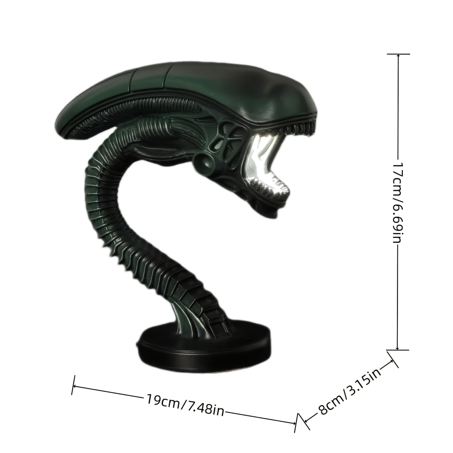 USB Alien Head Lamp – Sci-Fi Resin Desk Light for Bedroom, Office & Halloween Decor