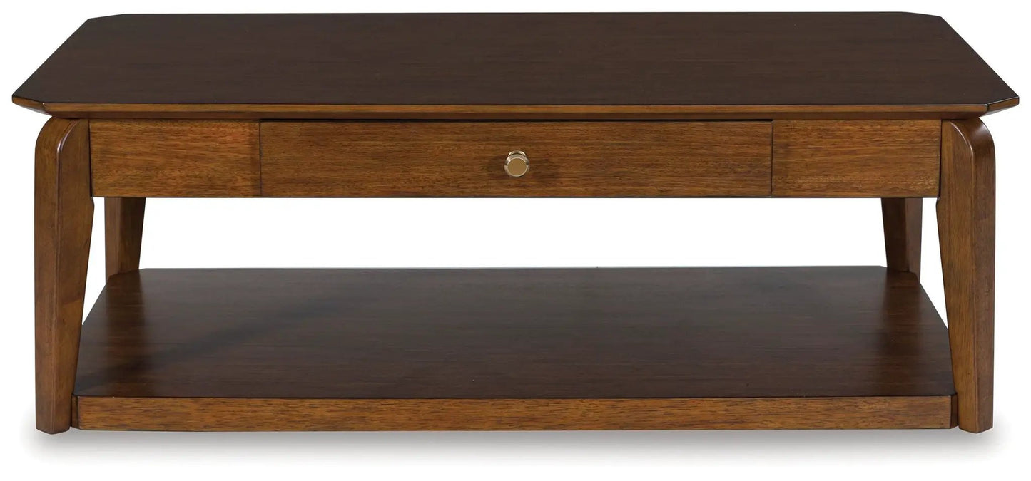 Trenmour Rectangular Cocktail Table Medium Brown