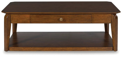 Trenmour Rectangular Cocktail Table Medium Brown