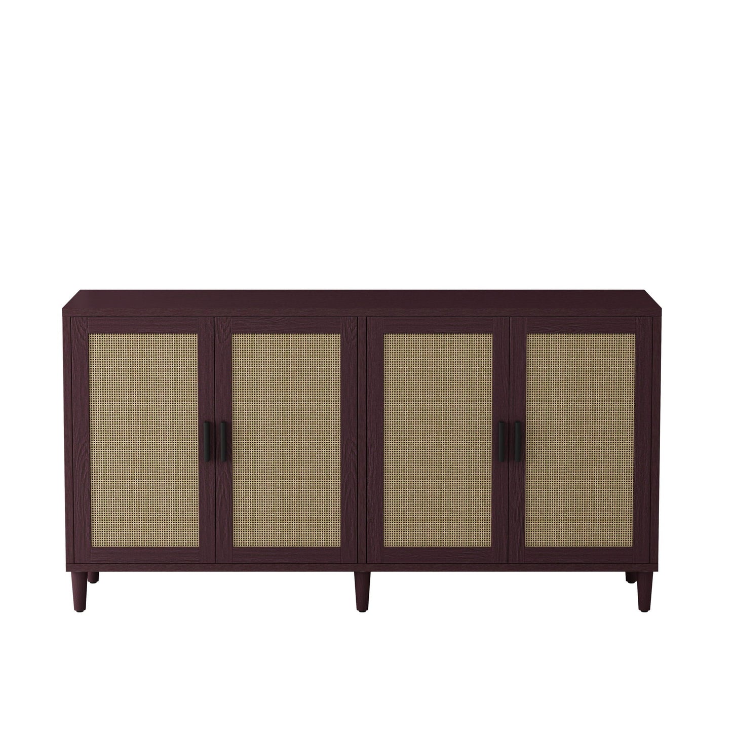 Buffet cabinet in dark espresso wood with cane-woven panels by HouseOfZazla on Tampa Home & Garden Store