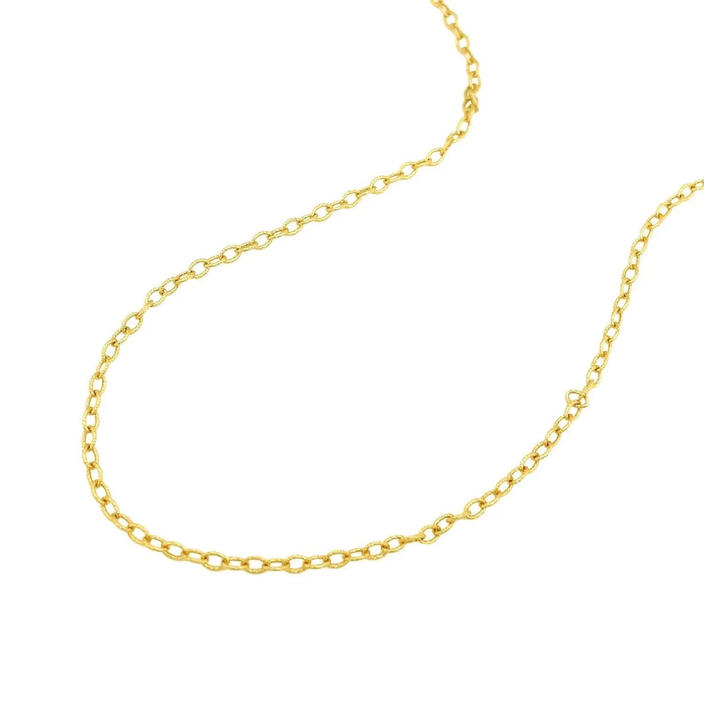 2.5mm 14k yellow gold pendant chain with textured oval links by Bids.com on Tampa Home & Garden Store