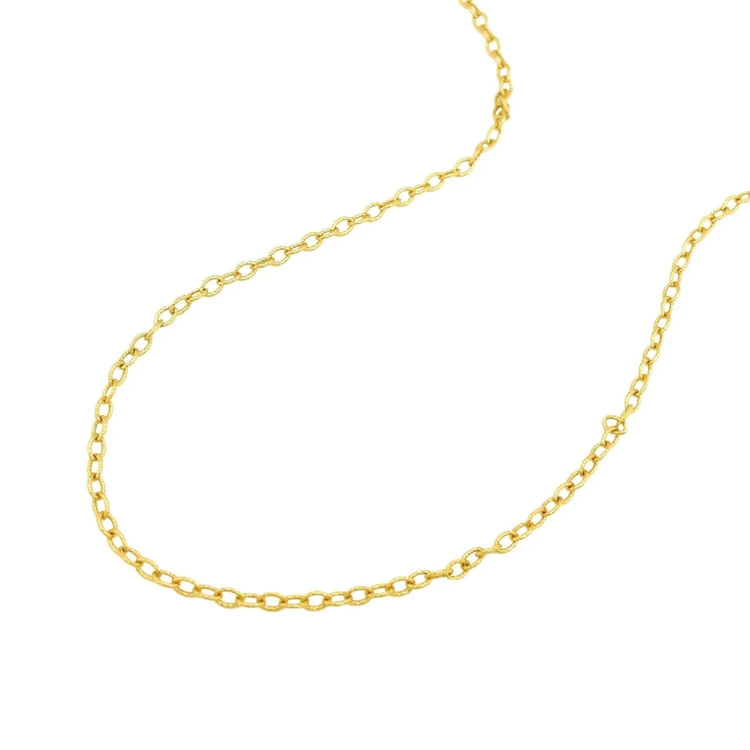 2.5mm 14k yellow gold pendant chain with textured oval links by Bids.com on Tampa Home & Garden Store