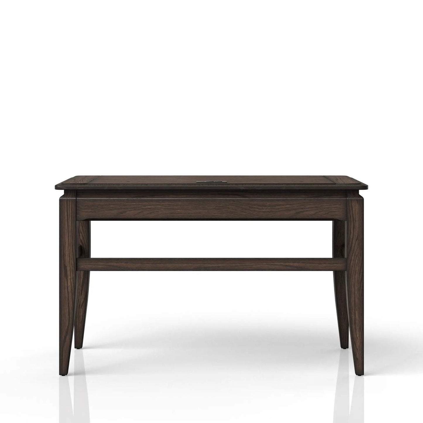 Writing Desk chocolate brown wood with straight legs and shelf Unique Piece Furniture on Tampa Home & Garden Store