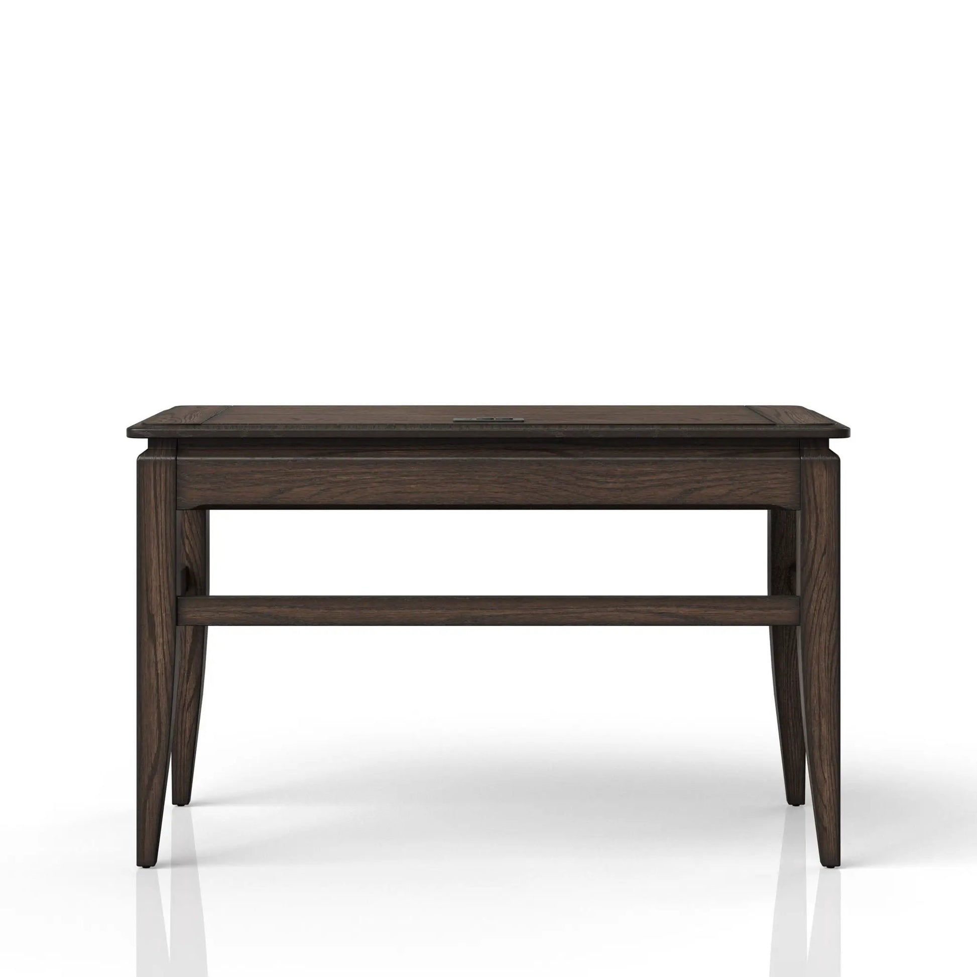 Writing Desk chocolate brown wood with straight legs and shelf Unique Piece Furniture on Tampa Home & Garden Store