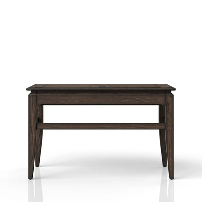 Writing Desk chocolate brown wood with straight legs and shelf Unique Piece Furniture on Tampa Home & Garden Store