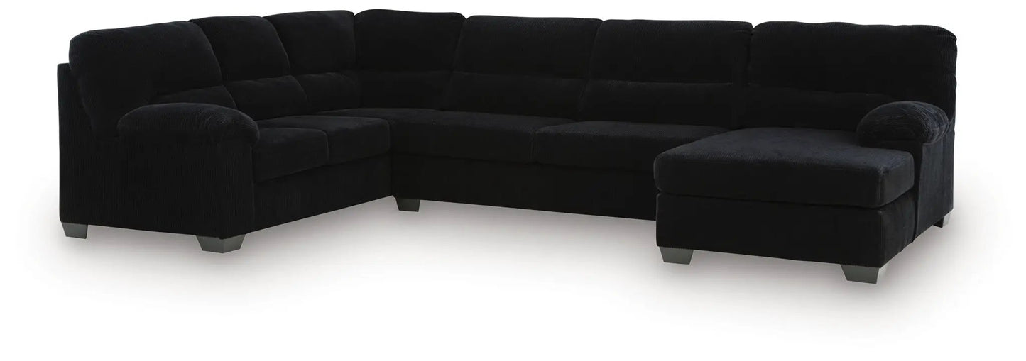 SimpleJoy Sectional stationary in black corduroy with chaise by Unique Piece Furniture on Tampa Home & Garden Store
