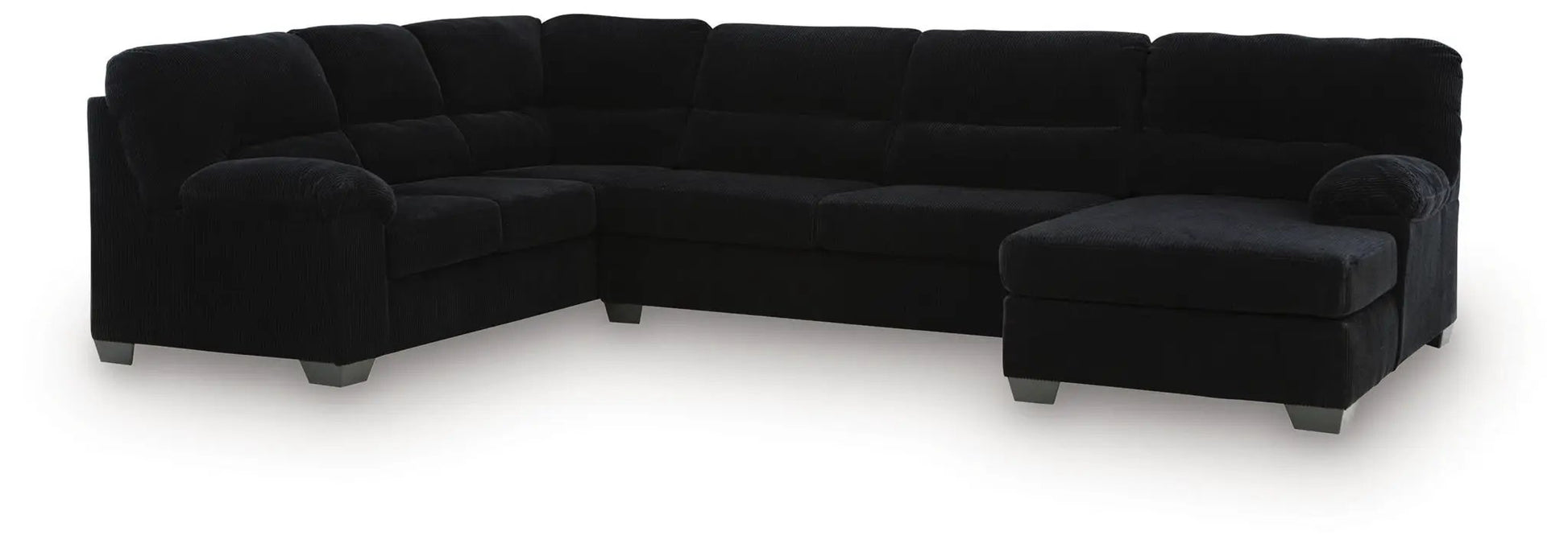SimpleJoy Sectional stationary in black corduroy with chaise by Unique Piece Furniture on Tampa Home & Garden Store