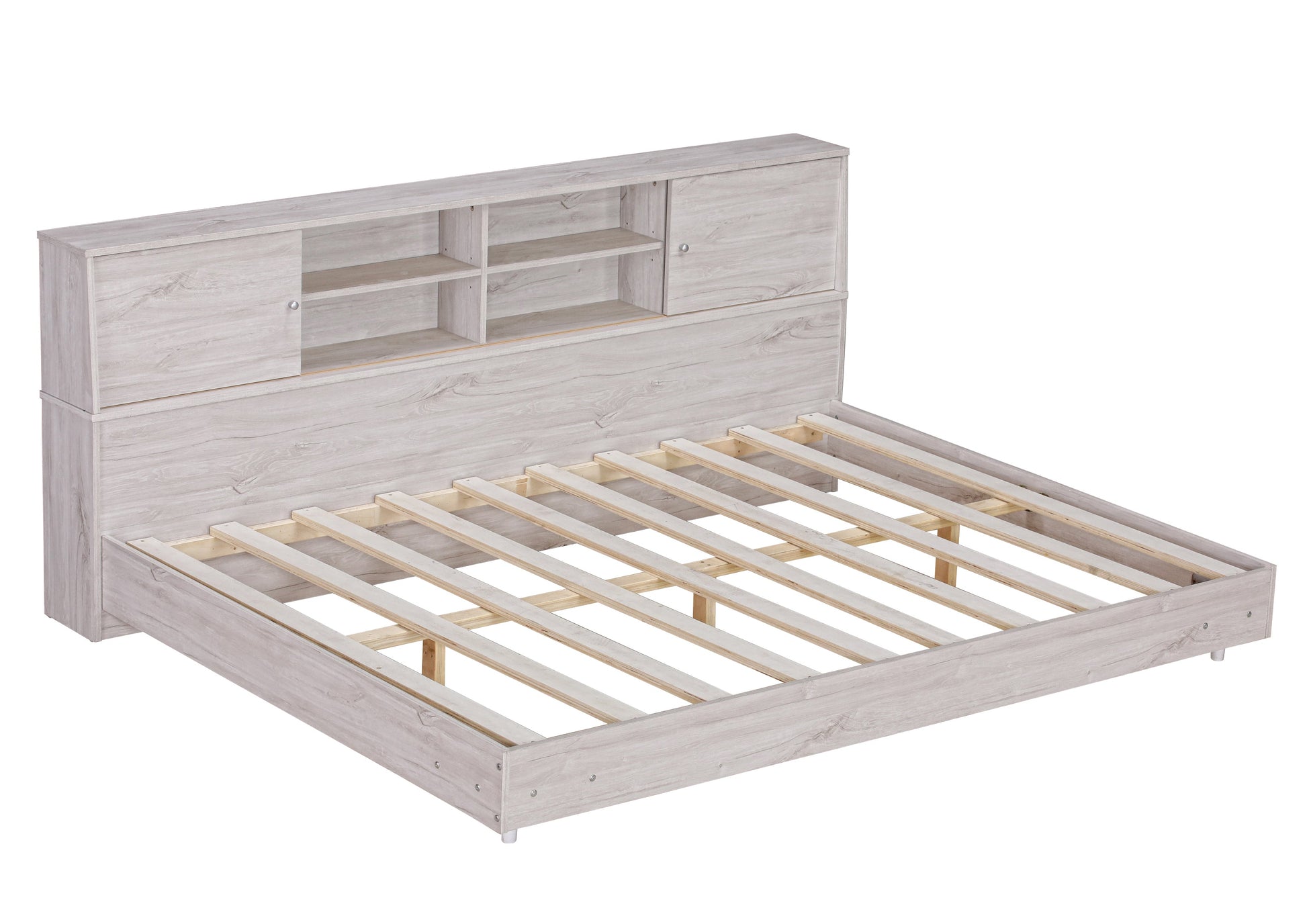 Full Size Daybed Frame with Storage Bookcases White Oak - Tampa Home & Garden Store