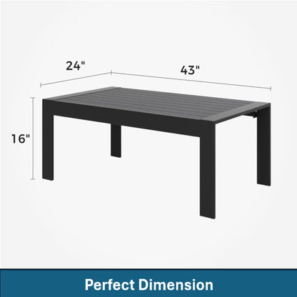 Modern Outdoor Coffee Table with Aluminum Frame