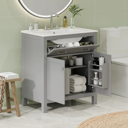 Bathroom Vanity Ceramic Sink and Soft Close Doors