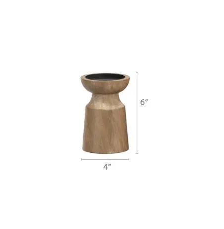Solid wood retro candlestick candle holder, 6in tall with 4in base, FLIPSTYLEZLLC on Tampa Home & Garden Store