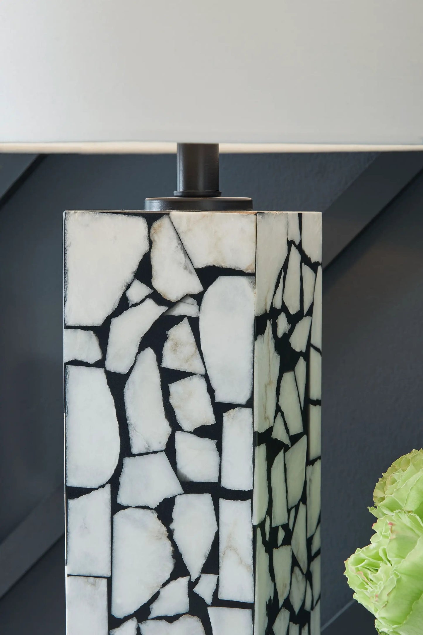 Macaria Marble Table Lamp White and Black