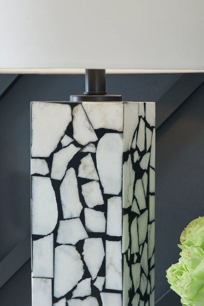 Macaria Marble Table Lamp White and Black