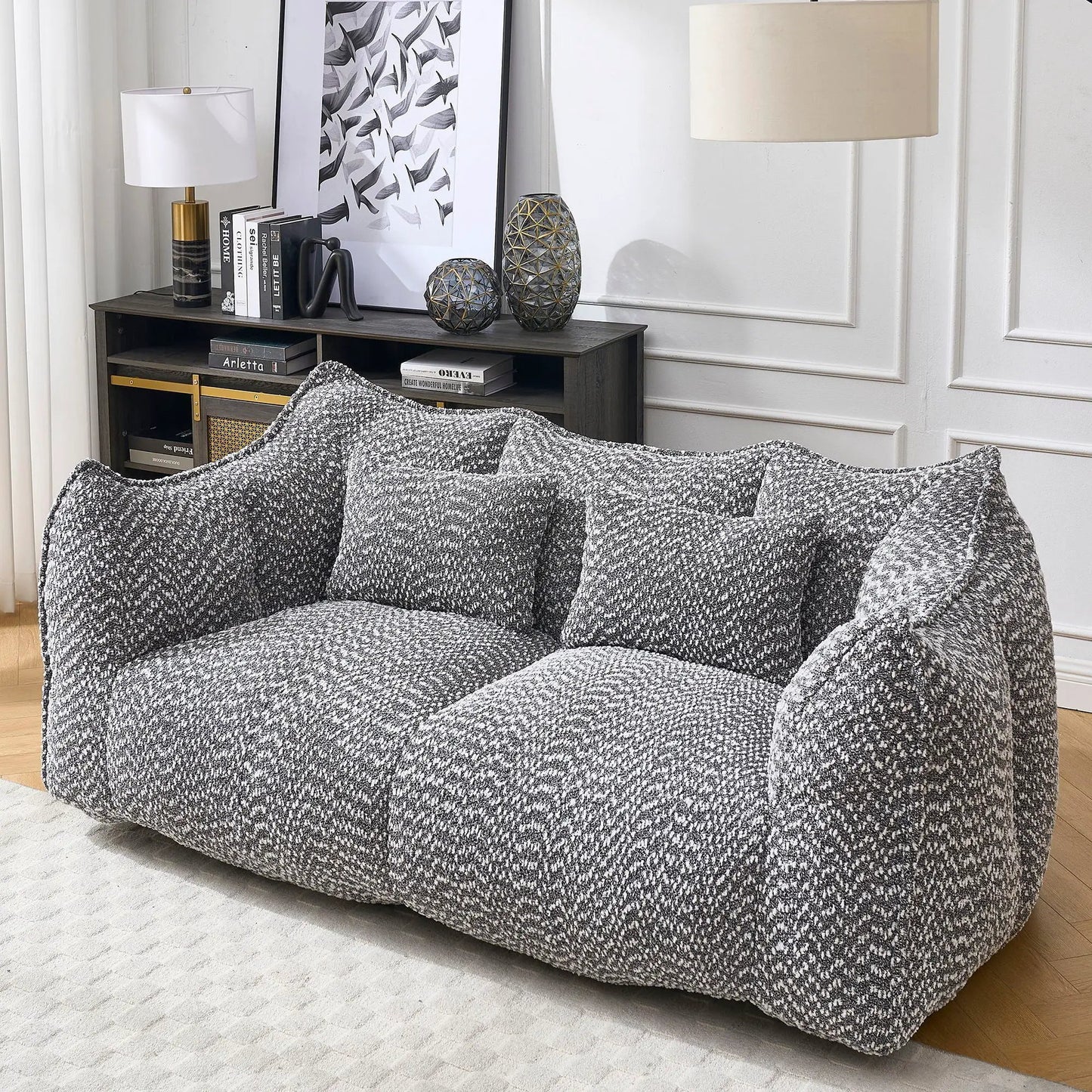 Comfortable Dual Beanbag Chair and Foam Core