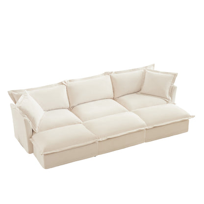 Oversized chenille cream sofa HouseOfZazla on Tampa Home & Garden Store