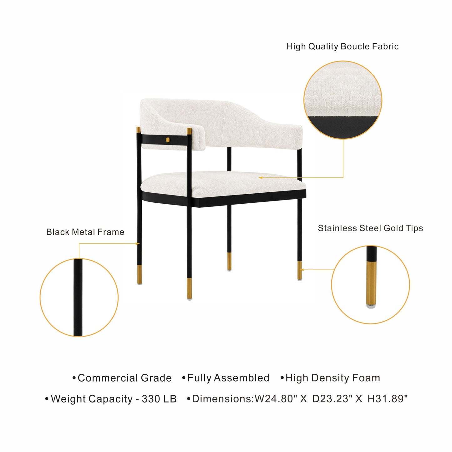 Lia Contemporary Upholstered Dining Chair